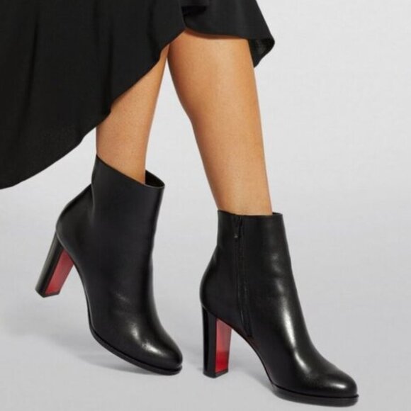 Christian Louboutin Shoes - CHRISTIAN LOUBOUTIN Adox Black Leather Ankle Booties